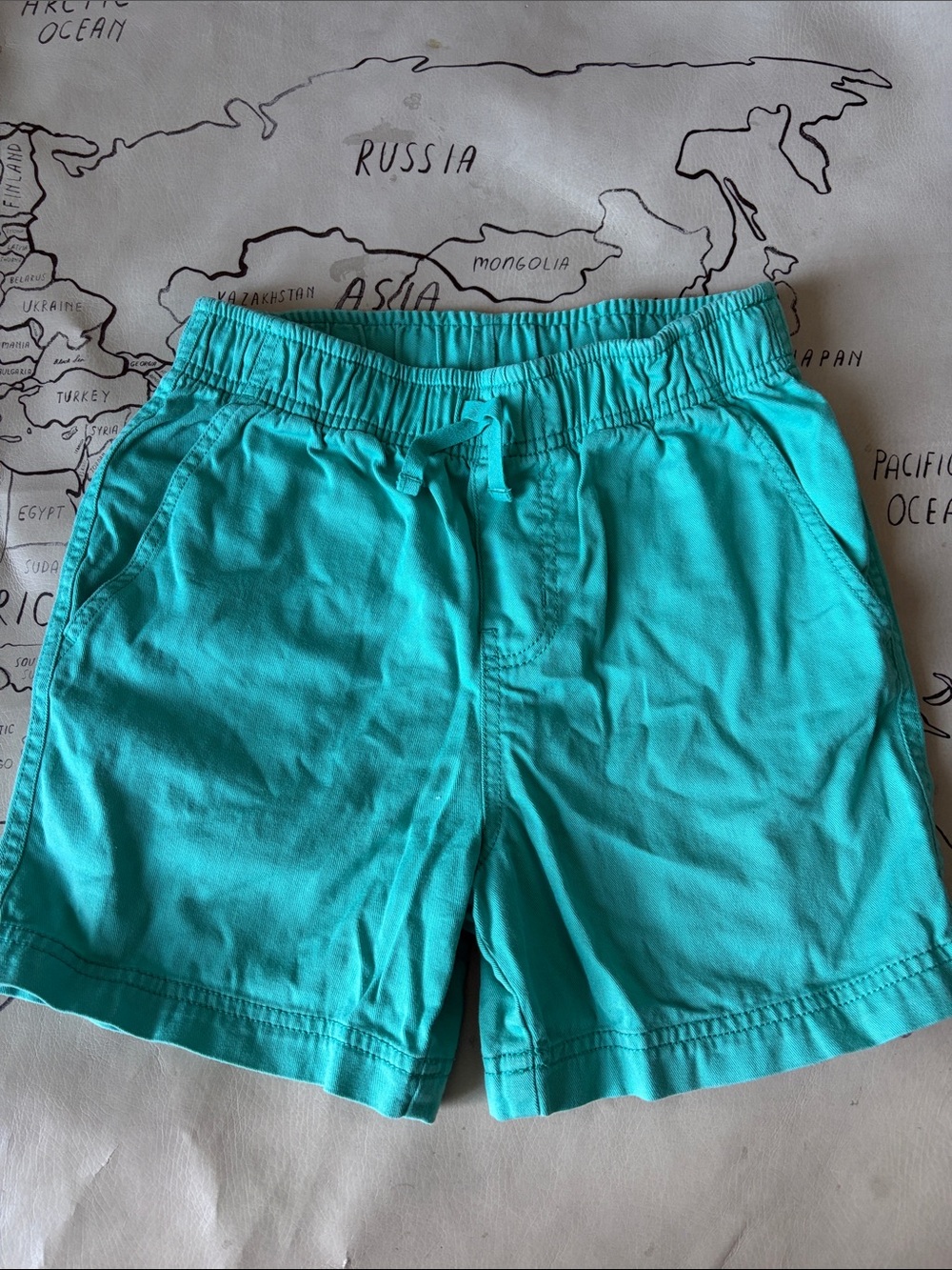Tea Collection Turquoise Elastic-Waist Flat Front Shorts